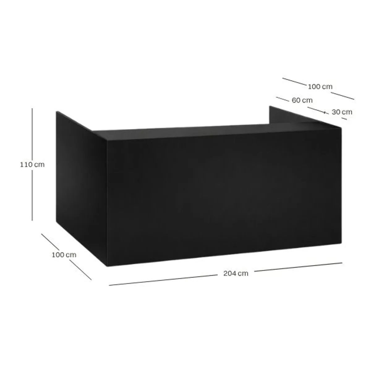 Bar Cube, 2m, črn